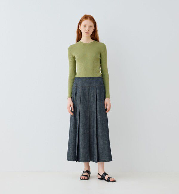 GALERIE VIE「 ステイブルーデニム フルタックスカート」|スカート|