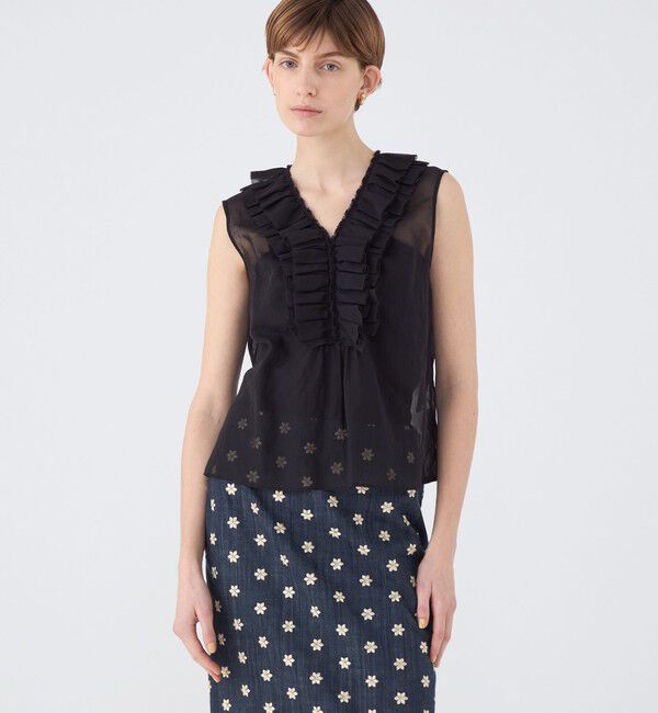 TOMORROWLAND collection「ルコットンオーガンジー スリーブレスブラウス」|シャツ・ブラウス|