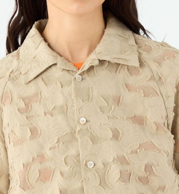 MACPHEE「メッシュカットジャカード ハーフスリーブシャツ」|シャツ・ブラウス|