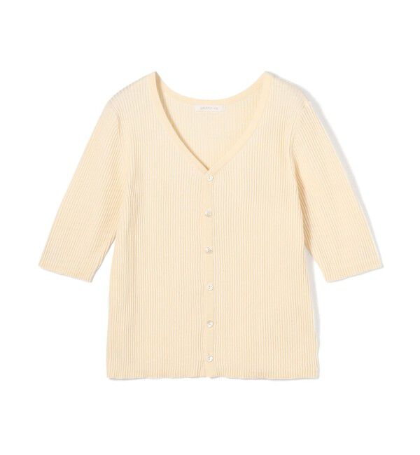 GALERIE VIE「ギザコットンリブ Vネックカーディガン」|カーディガン|41 ライトベージュ