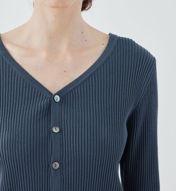 GALERIE VIE「ギザコットンリブ Vネックカーディガン」|カーディガン|