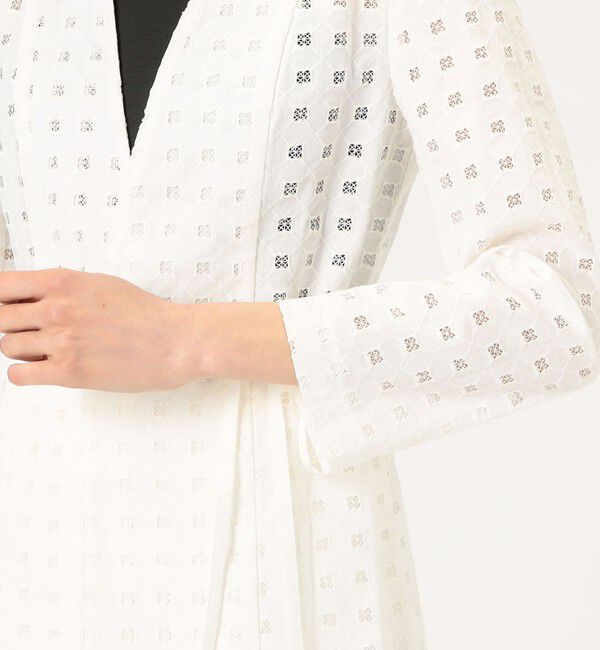 Ballsey「コットンエンブロイダリー Vカラージャケット」|ノーカラージャケット|