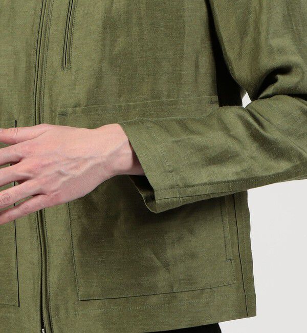 TOMORROWLAND MENS「リネンキュプラ ジップアップブルゾン」|ブルゾン・スタジャン|