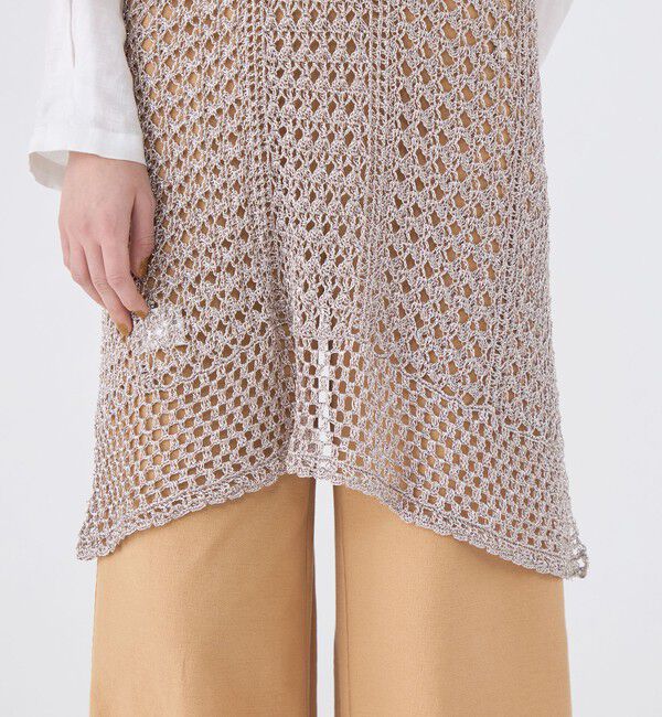 MACPHEE「メタリッククロシェ エプロンワンピース」|その他|