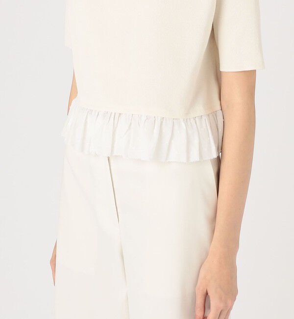 Ballsey「マテリアルコンビ ペプラムプルオーバー」|ニット・セーター|