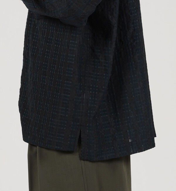 TOMORROWLAND MENS「ポリエステル キュプラ ナイロン チェック ダブルポケットシャツ」|シャツ・ブラウス|