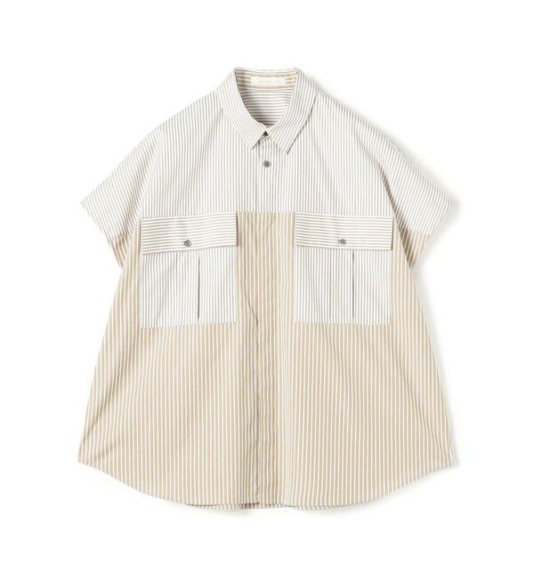 GALERIE VIE「コンパクトポプリン フレンチスリーブシャツ」|シャツ・ブラウス|44 ベージュ系