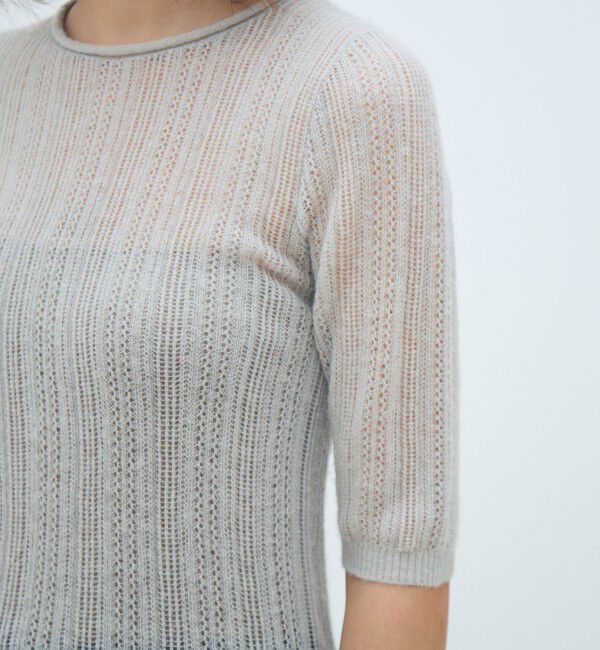 MACPHEE「レーシーアルパカブレンド ハーフスリーブプルオーバー」|ニット・セーター|