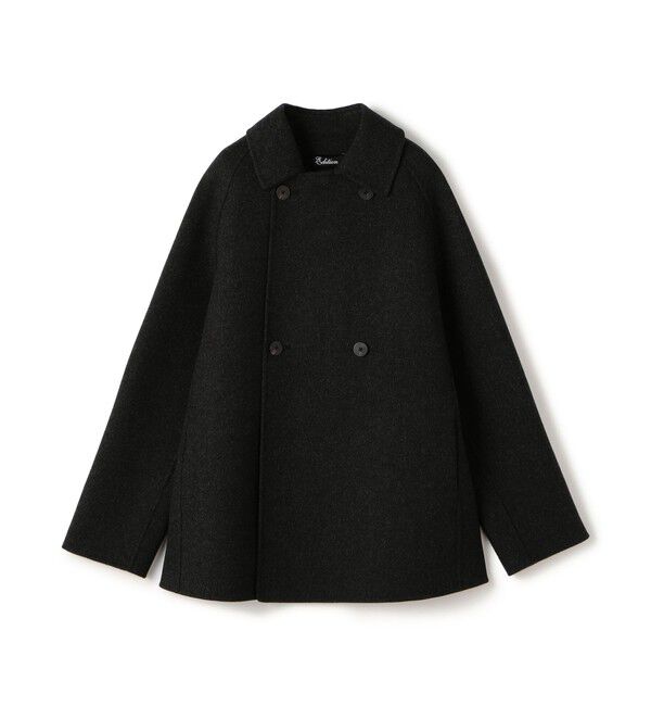 Edition「ウールカシミヤ ダブルフェイス ショートコート」|ピーコート|17 チャコールグレー