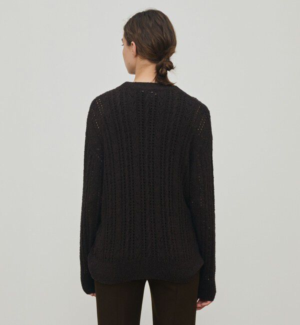 DES PRES「シルクループヤーン アイレット Vネックカーディガン」|カーディガン|