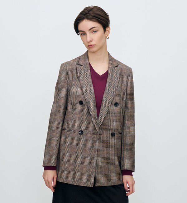 TOMORROWLAND collection「シックバーガンディー ダブルブレストジャケット」|テーラードジャケット|