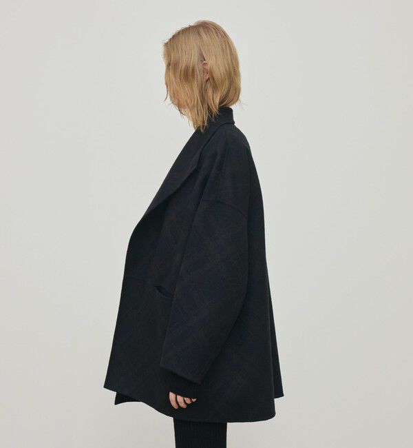 DES PRES「ダブルフェイスチェックジャガード ウィングカラーコート」|その他|