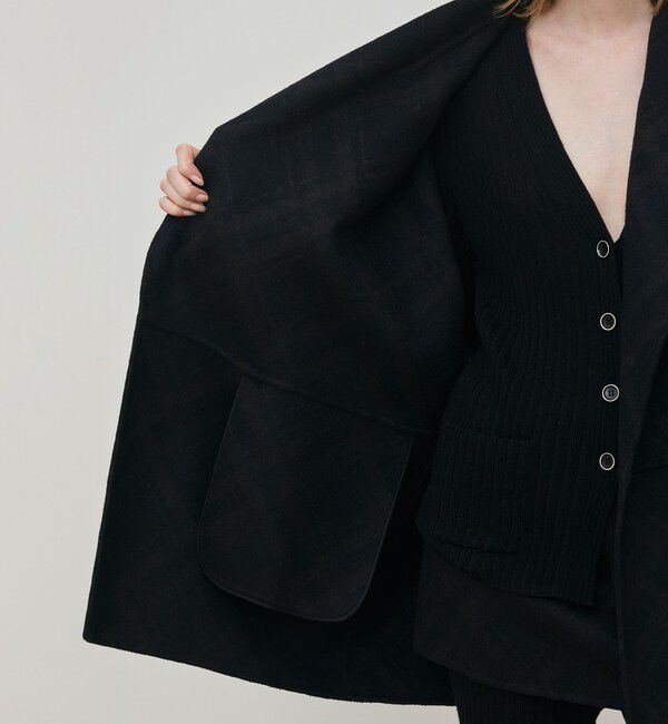 DES PRES「ダブルフェイスチェックジャガード ウィングカラーコート」|その他|