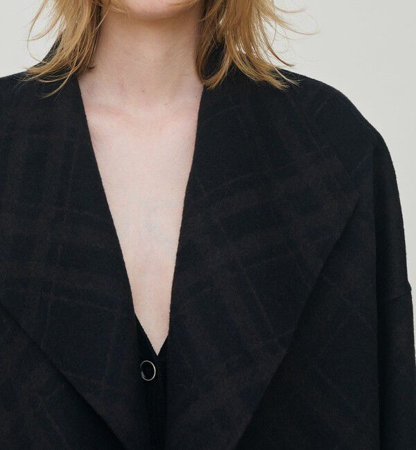 DES PRES「ダブルフェイスチェックジャガード ウィングカラーコート」|その他|