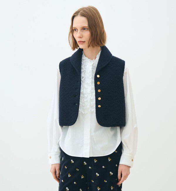 TOMORROWLAND collection「シープニット ショールカラージレ」|ベスト・ジレ|