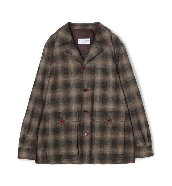 TOMORROWLAND MENS「ウールカシミヤシルク ダブルポケット シャツジャケット SILKAIR LORO PIANA」|ブルゾン・スタジャン|56 カーキ系