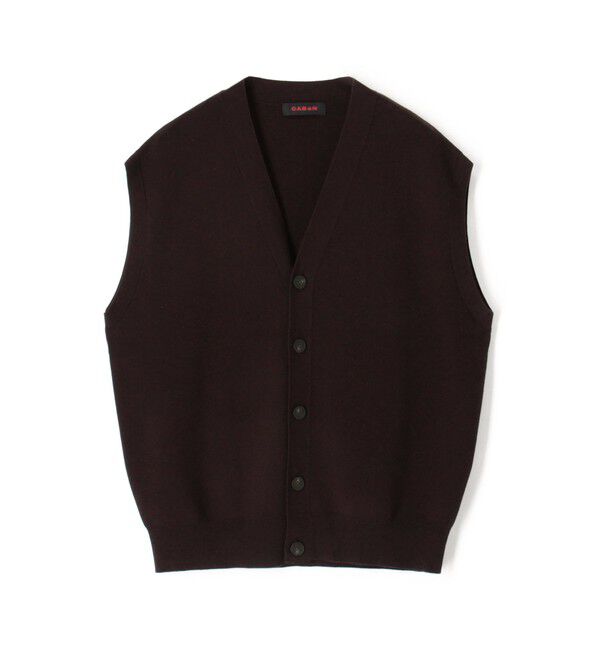 CABaN「コットンカシミヤ Vネックベスト」|ベスト・ジレ|49 ダークブラウン