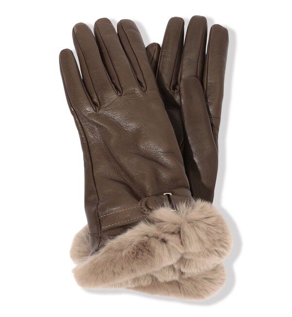TOMORROWLAND GOODS「Gala Gloves レッキスファー ベルテッド グローブ」|手袋|47 ブラウン