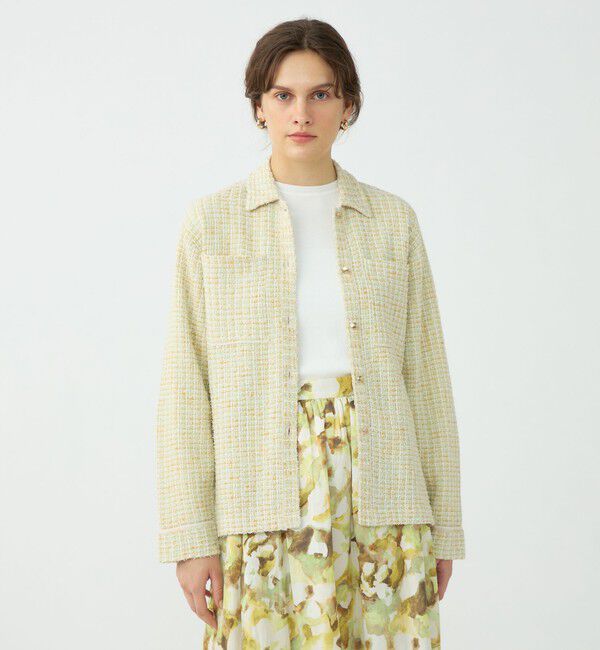 Ballsey「ミックスツイード シャツブルゾン」|カーディガン|