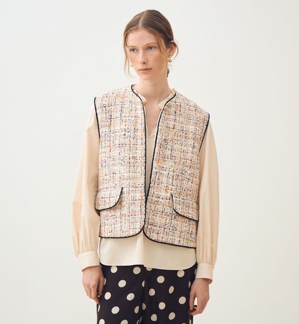 TOMORROWLAND collection「ホロウファンシーツイード トリミングジレ」|ベスト・ジレ|