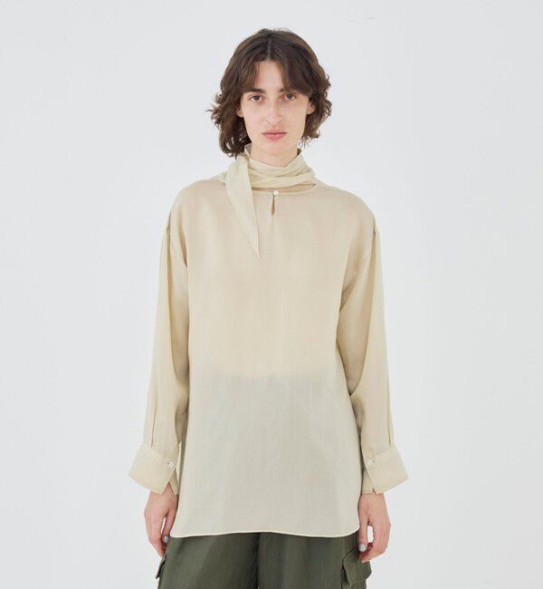 GALERIE VIE「セルロースシルクブロード バックボウタイブラウス」|シャツ・ブラウス|