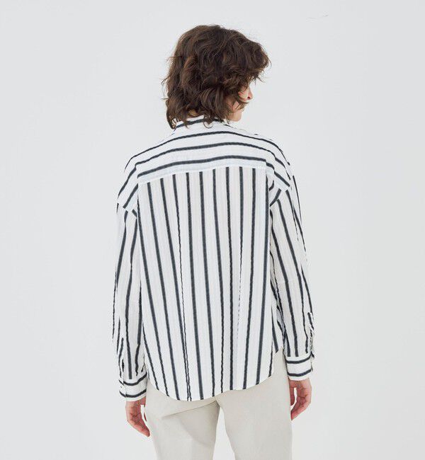 GALERIE VIE「ソフトストライプ スタンドカラーシャツ」|シャツ・ブラウス|