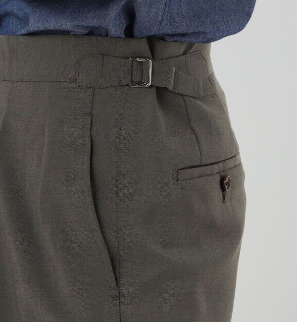 TOMORROWLAND MENS「ウールモヘヤ 2プリーツサイドアジャスタースラックス Ｖ.B.CANONICO」|スラックス|