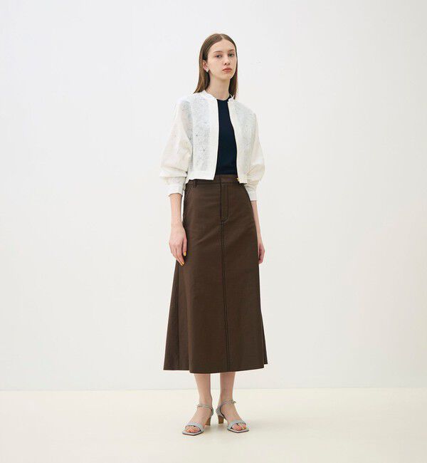 TOMORROWLAND collection「【WEB先行予約】コットンラミーモーススキン トラペーズスカート」|フレア|