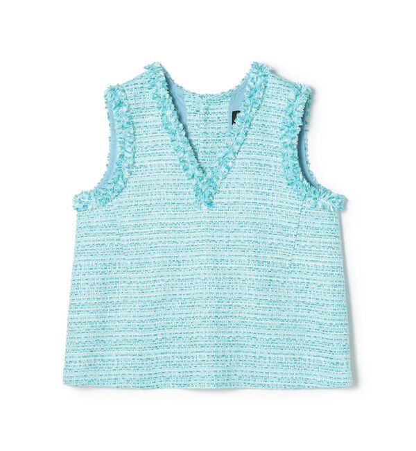 TOMORROWLAND collection「【WEB先行予約】クレールファンシー フロンタブルベスト」|ベスト・ジレ|64 ライトブルー