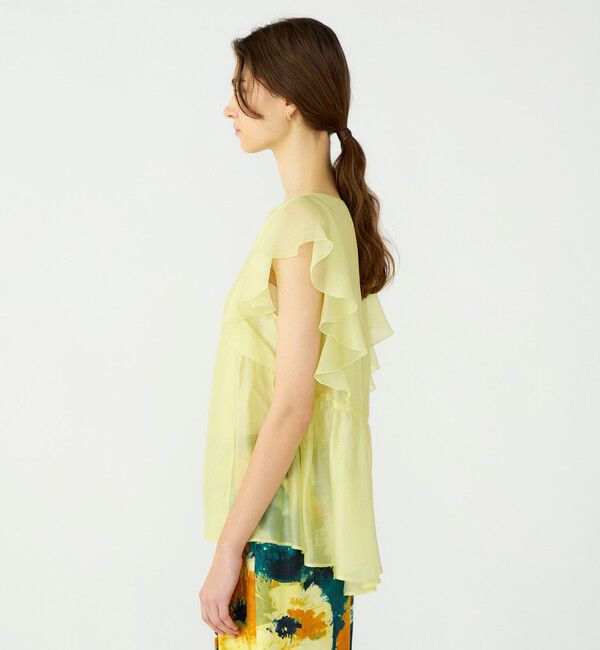 Ballsey「【WEB先行予約】セルロースポリエステルオーガンジー フレアスリーブブラウス」|シャツ・ブラウス|