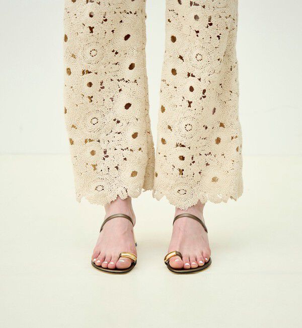MACPHEE「サークルフラワークロシェ セミフレアパンツ」|その他|