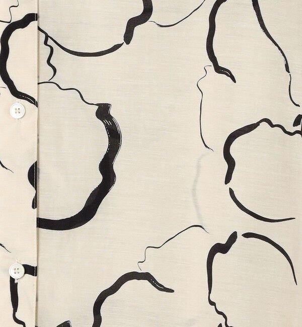 Ballsey「ドローイングフラワープリント サイドギャザーブラウス」|シャツ・ブラウス|