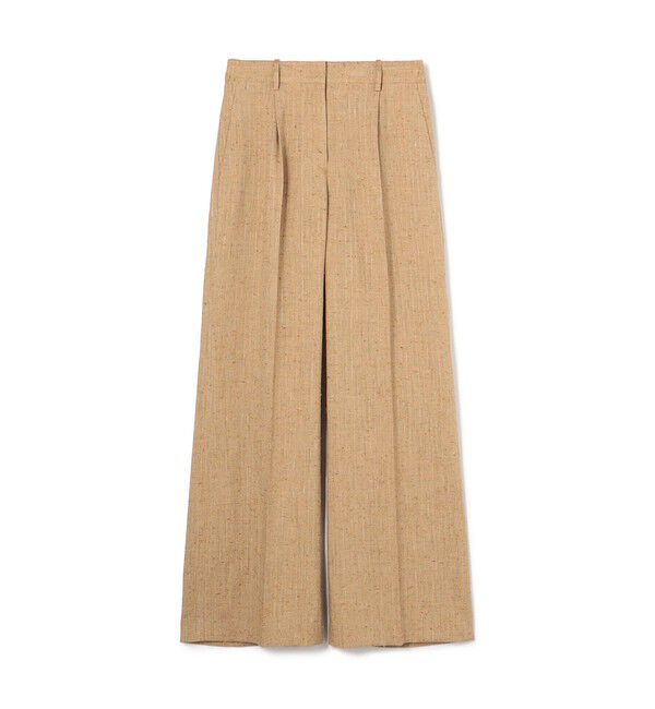 DES PRES「リネンストライプ ワンタックパンツ」|スラックス|44 ベージュ系