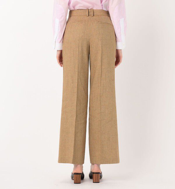 DES PRES「リネンストライプ ワンタックパンツ」|スラックス|