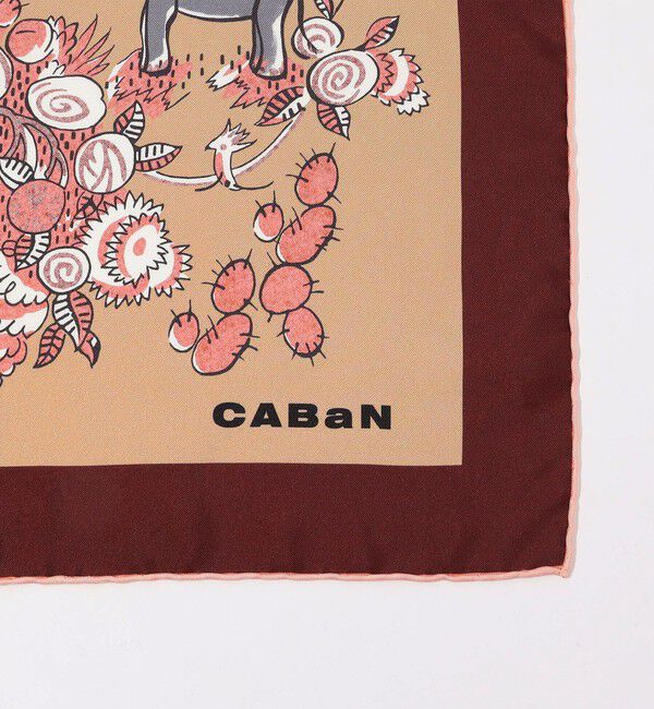 CABaN「Zoo シルクプリントスカーフ」|バンダナ・スカーフ|