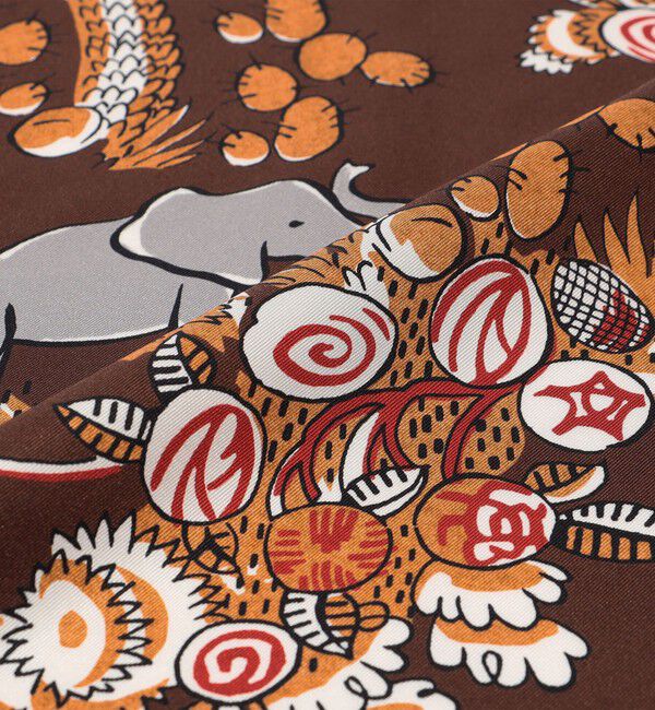 CABaN「Zoo シルクプリントスカーフ」|バンダナ・スカーフ|