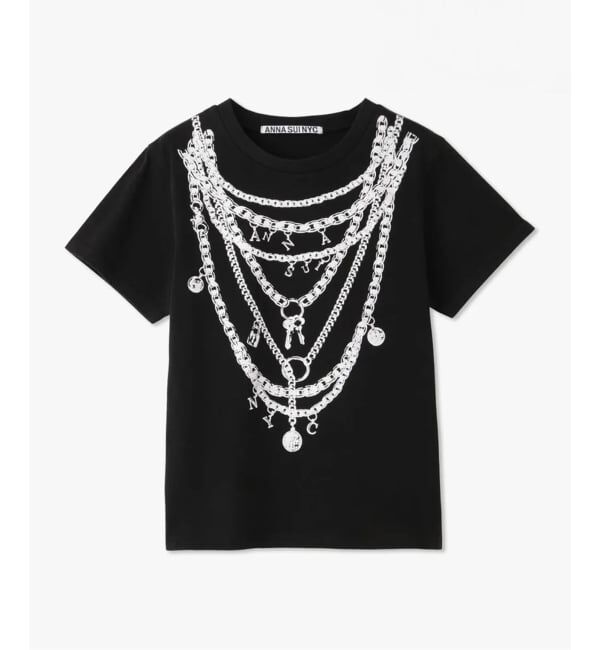 JOINT WORKS「ANNA SUI NYC / アナスイエヌワイシー フェイクアクセサリープリントTシャツ」|Tシャツ・カットソー|ブラック