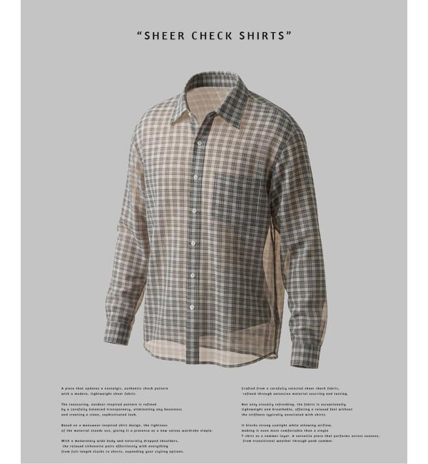 JOINT WORKS「シアー チェック シャツ / SHEER CHECK SHIRTS」|シャツ・ブラウス|ホワイト