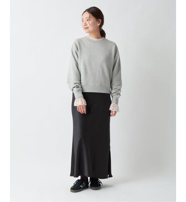 IENA「《追加2》コットン 裏毛クロップドプルオーバー」|スウェット・ジャージ|