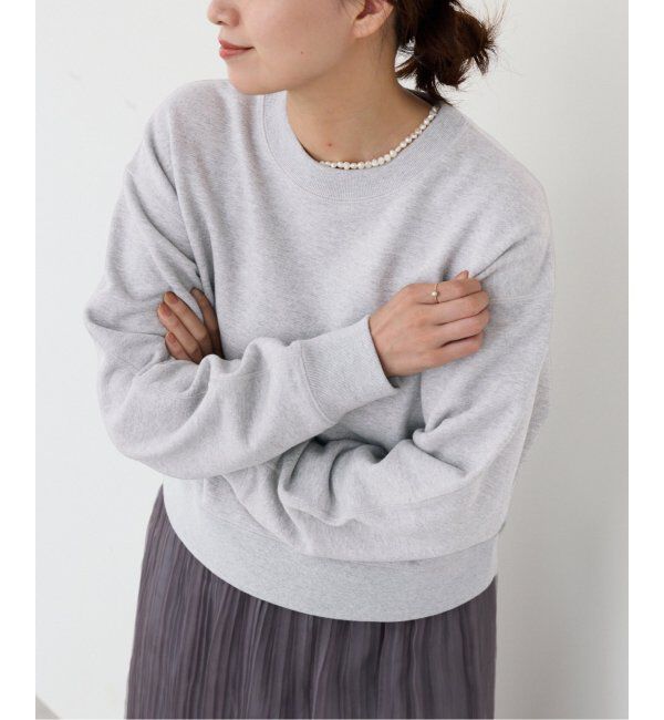 IENA「《追加2》コットン 裏毛クロップドプルオーバー」|スウェット・ジャージ|