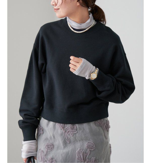 IENA「《追加2》コットン 裏毛クロップドプルオーバー」|スウェット・ジャージ|