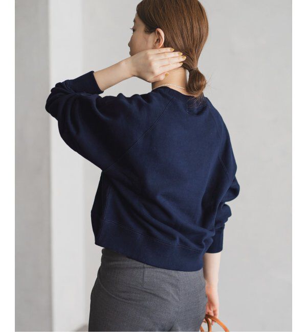 IENA「《追加2》コットン 裏毛クロップドプルオーバー」|スウェット・ジャージ|