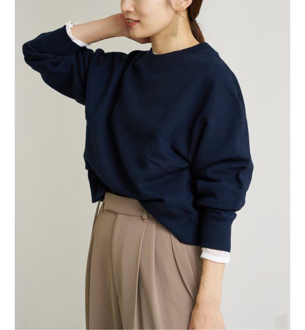 IENA「《追加2》コットン 裏毛クロップドプルオーバー」|スウェット・ジャージ|