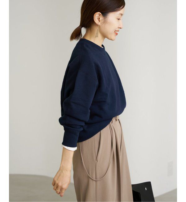 IENA「《追加2》コットン 裏毛クロップドプルオーバー」|スウェット・ジャージ|