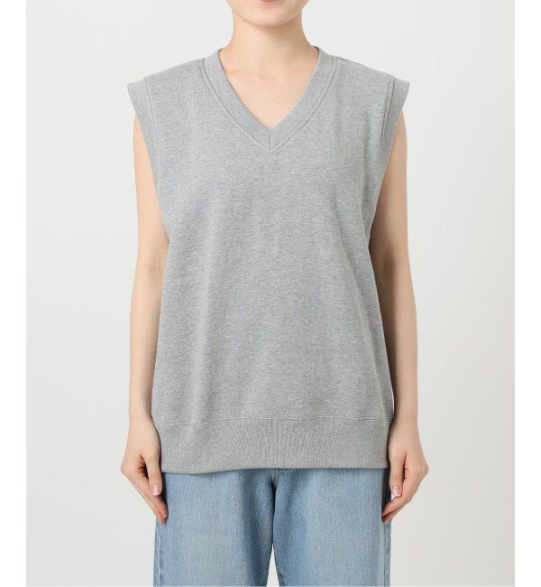 IENA「LOOPWHEELER for LOWERCASE 別注 ライトツリウラケ Vネックベスト」|ベスト・ジレ|
