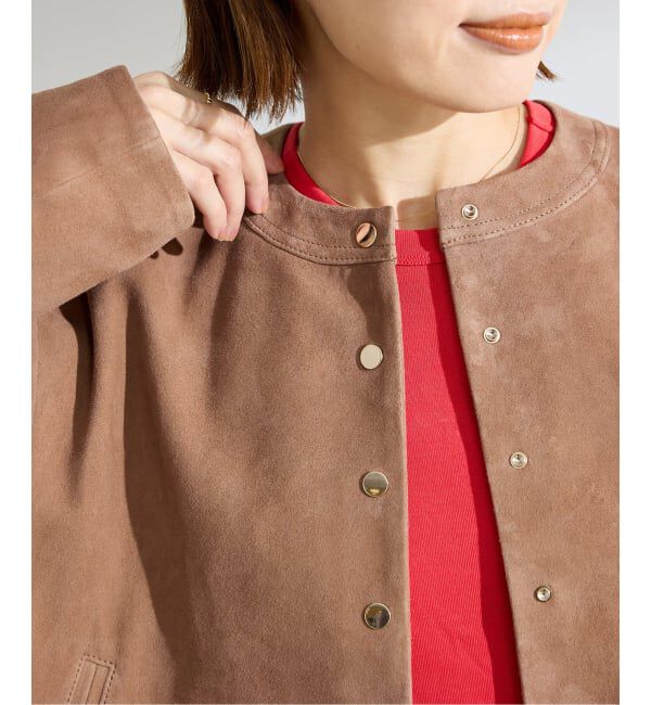 IENA「ラムスエードブルゾン」|ライダースジャケット|