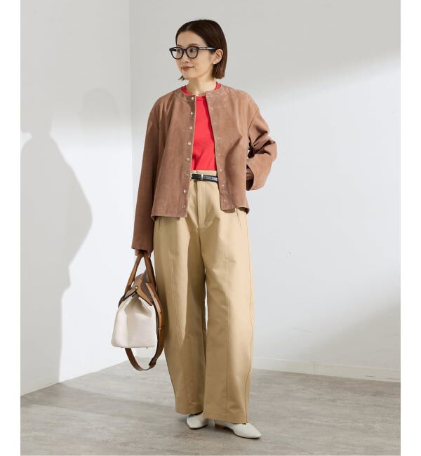 IENA「ラムスエードブルゾン」|ライダースジャケット|