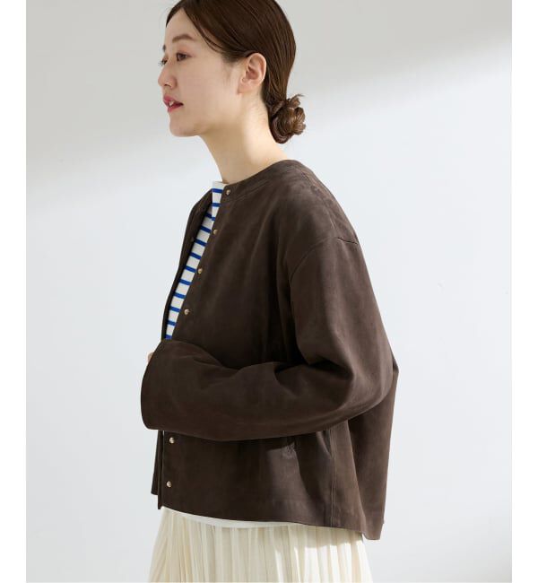 IENA「ラムスエードブルゾン」|ライダースジャケット|