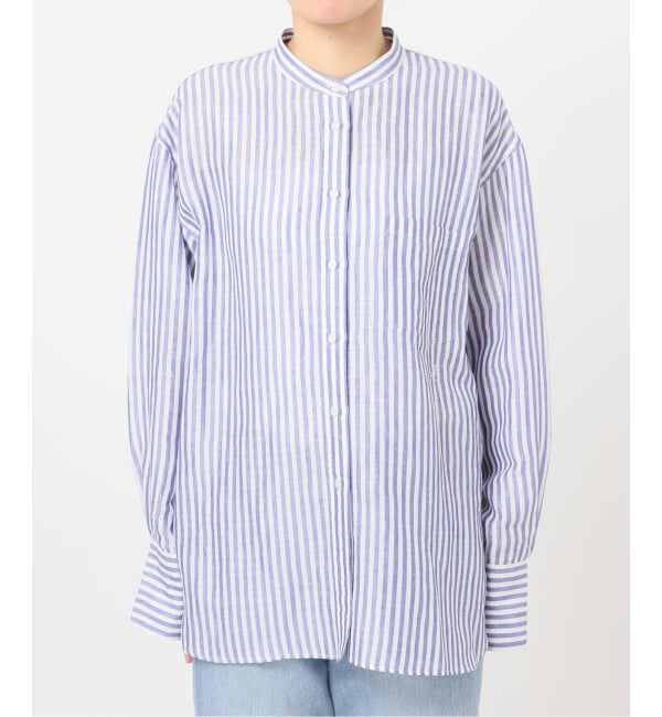 IENA「《一部カラーWEB限定》ラミーリヨセルバンドカラーシャツ」|シャツ・ブラウス|
