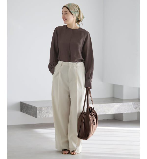 IENA「《新色/WEB限定/追加2》ラミーリヨセルノーカラーブラウス」|シャツ・ブラウス|